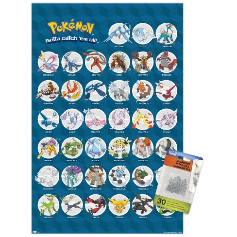 Trends International Pokémon - Mega Evolutions Wall Poster, 14.72 x  22.37, Premium Unframed Version