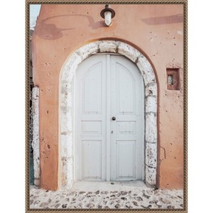 Amanti Art Santorini Dome Complement by Bella Eve Canvas Wall Art Print Framed 23-in. W x 30-in. H. - 1 of 4
