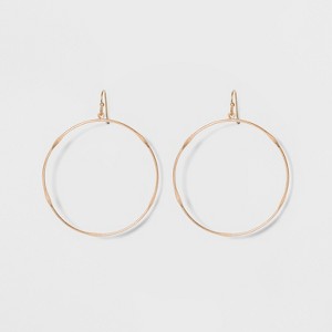 Textured Wire Hoop Drop Earrings - Universal Thread Gold, Women