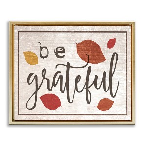 Stupell Industries Be Grateful Fall Leaves Typography, 31" x 25" - 1 of 4