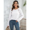 Coolmee Women's Sweater Casual Long Sleeve Crewneck Button Knit Pullovers Sweaters Tops - 4 of 4
