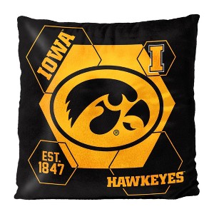 NCAA Iowa Hawkeyes Firm Density Connector Velvet Reverse Pillow - 1 of 3