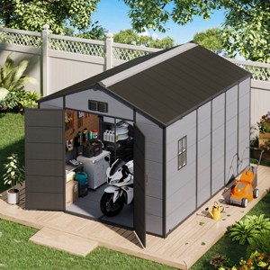 EROMMY 8 X 12 FT Outdoor Storage Shed, Weather-Resistant Shed With