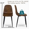 Homy Casa Set of 4 Suede Brown Dining Chairs with Black Metal Legs for Kitchen or Dining Room - 4 of 4
