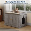 Cat Litter Box Enclosure Hidden Litter Box Cabinet with Wooden Barn Door, End Table Style Indoor Cat House Fits Most Litter Boxes - 3 of 4