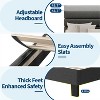 Bed Frame With Adjustable Headboard, Linen Fabric Upholstered and Wooden Slats Support, Heavy Duty Mattress Foundation, No Box Spring Needed - 4 of 4