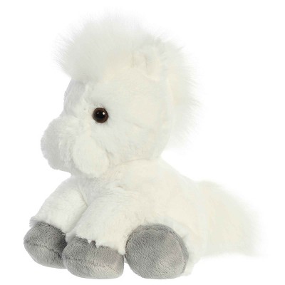 Aurora White Plush Horse with Silver Hooves, 6-inch