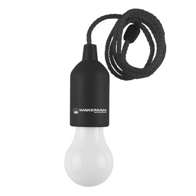 Leisure Sports Portable Pull Cord Outdoor/Indoor Hanging LED Bulb Lantern - Black