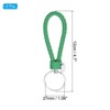 Unique Bargains Braided PU Leather Wallet Keychain with Stainless Steel Key Rings 2 Pcs - 2 of 3
