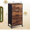 3-Drawer Fabric Dresser, Nightstand Cabinet with Wheels, Organizer Storage Unit for Bedroom, Office, Closets, Sturdy Steel Frame - 3 of 4