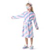 Joyfy Unicorn Kids Robe, Girls Bath Robe with Headband, Slippers, Eye Mask, Girls Christmas Pajamas - 2 of 4
