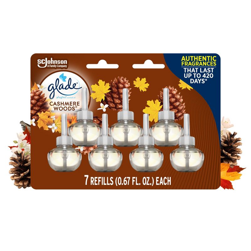 Glade PlugIns Scented Oil Air Freshener Refills - Cashmere Woods - 4.69oz/7pk, 1 of 15