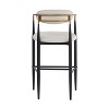 PAGED Modern Design Bar Stools Set of 2 Faux Leather Upholstered Island Chairs with Iron Legs for Kitchen Island, Dining Room - 4 of 4