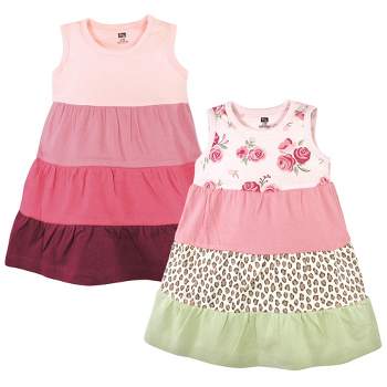 Hudson Baby Baby Girls Cotton Dresses, Blush Rose Leopard
