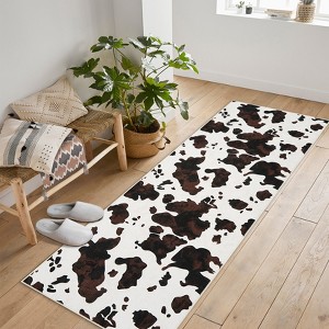 Adult Women Brown Highland Cow Print Rug for Boys Girls, Western Room Decor Carpet,Milk Cow Print Washable Decorative Rug for Living Room - 1 of 4