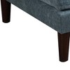 Royal Hampton 32 Inch Modular Ottoman, Box Cushion Seat, Wood Legs, Slate Blue Fabric - 3 of 4