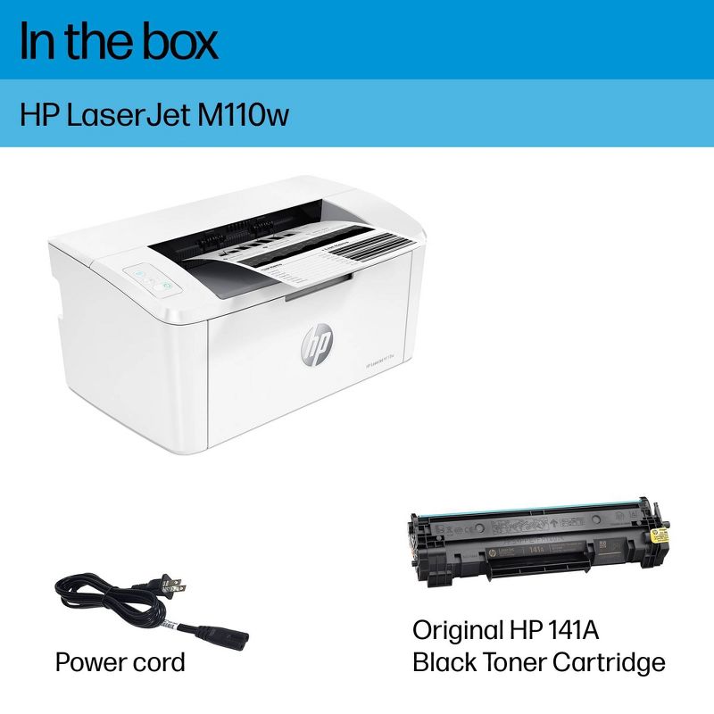 HP LaserJet M110w Black and White Wireless Printer - 7MD66F_BGJ, 4 of 21