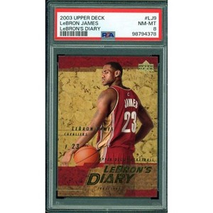 LeBron James Rookie Card 2003-04 Upper Deck Diary #LJ9 PSA 8 - 1 of 2