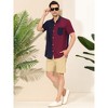 INSPIRE CHIC Men's Summer Patchwork Regular Fit Button Closure Color Block Casual Shirt - 4 of 4
