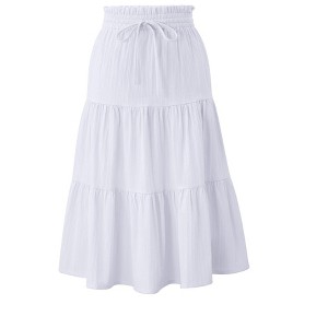 Maxi Skorts Skirt for Girls Button Front High Waisted Long Skirt with Belt Ruffled Skirts with Pocket - 1 of 4