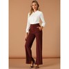 Allegra K Women's Work Peter Pan Collar Long Bishop Sleeve Button Down Shirt 2 Packs - 3 of 4