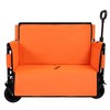 HTUTWOO Collapsible Folding Utility Cart Wagon, Outdoor Garden Wagon Cart with All-Terrain Wheels, Bench Seat & Storage 220 lbs Weight Capacity - 4 of 4