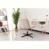 Kumasinova 26" Wide Cross Legged Chair Home Office Chair with Wheel&Adjustable Height,360°Swivel Chair for Home,Office,Vanity,Makeup&Study, Light Pink - 2 of 4