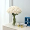 BRINJOY Elegant Ivory Artificial Roses - 15 Long-Stem Silk Roses for Weddings & Home Decor (45cm) - 2 of 4