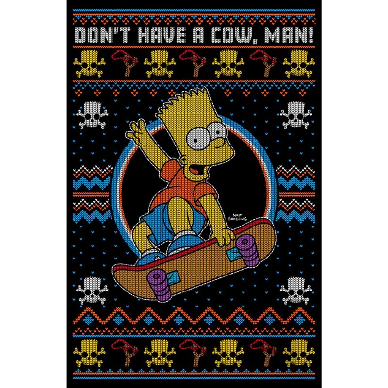 Men's The Simpsons Bart Don't Have a Cow, Man! Sweater Print Sweatshirt, 2 of 5