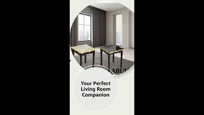Espresso Wooden Round Pedestal Side Table with Glossy Marble Top