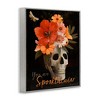 Stupell Industries Spooktacular Halloween Skull Flower Arrangement Spider Web Framed Giclee Art, Gray, 16" x 20" - 2 of 4