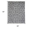 Gray Wool Geometric Hand Knotted Distressed Area Rug - 3 of 4