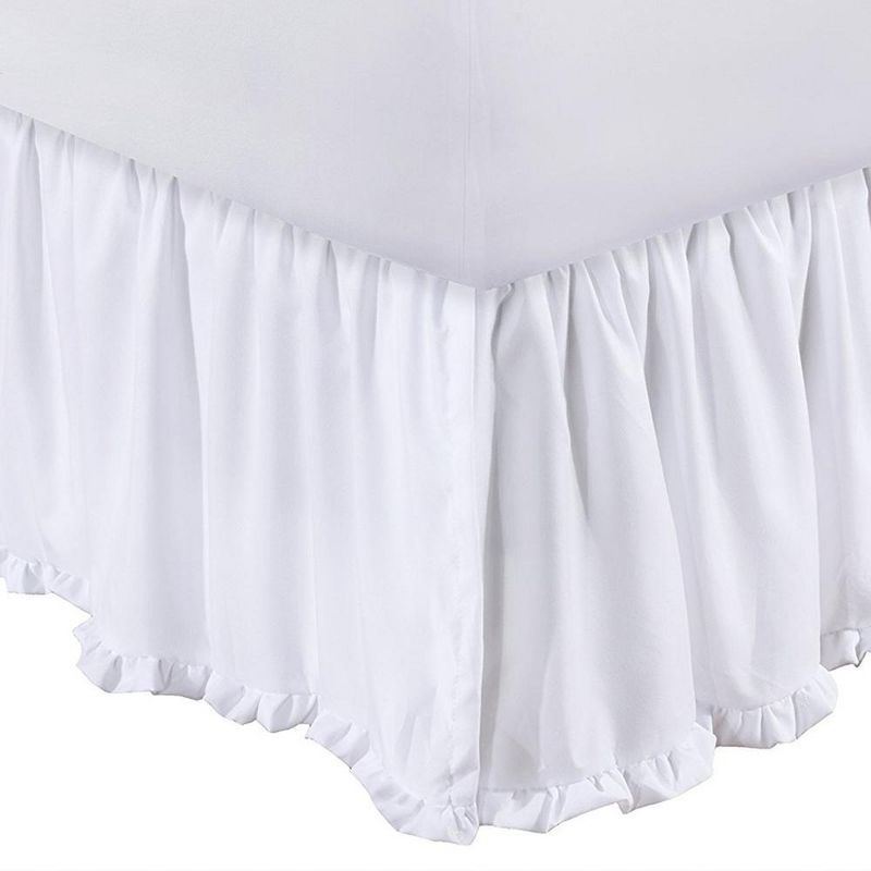 Sasha White Classic Bed Skirt Drop 15" by Greenland Home Fashion, 1 of 5