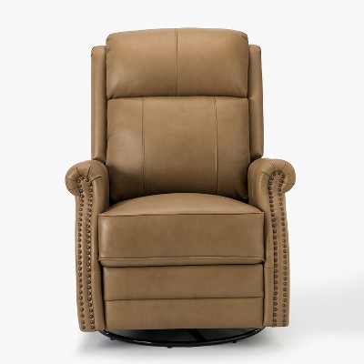 Irene 30.5" Wide Genuine Leather Manual Recliner with Rolled Arms | ARTFUL LIVING DESIGN