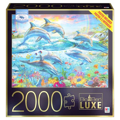 Milton Bradley Luxe Blue Board: Tropical Seaworld Jigsaw Puzzle - 2000pc