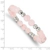 Chisel Stainless Steel Polished 6-8mm Pink Quartz Beaded Stretch Bracelet - 4 of 4