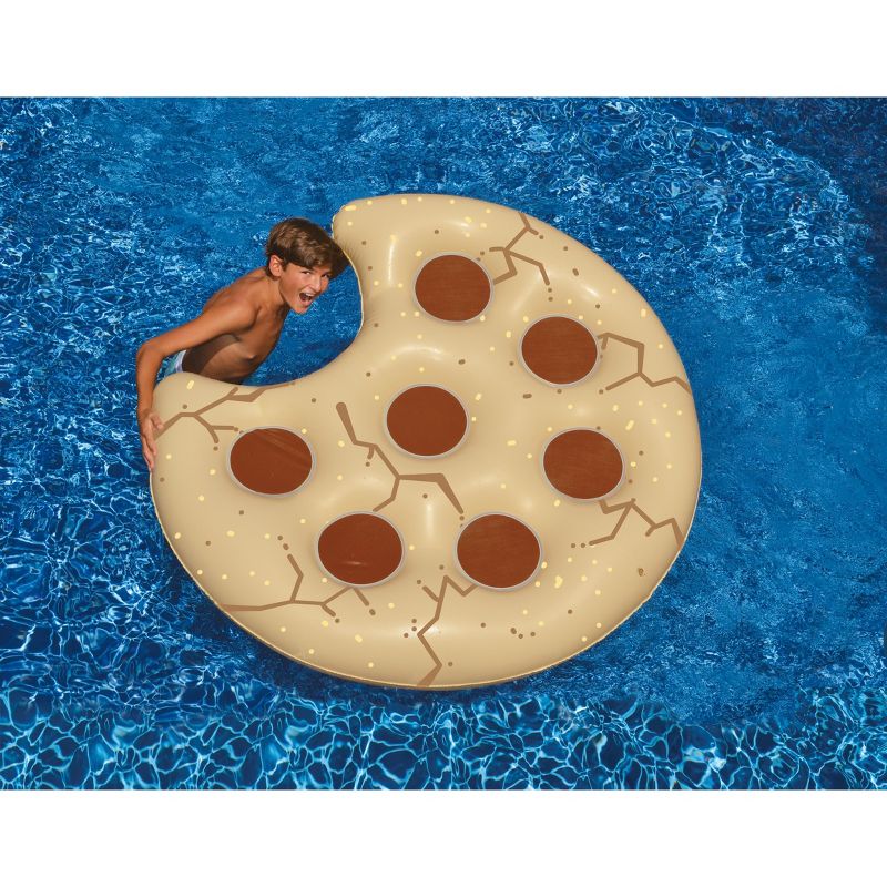 Swimline 60" Inflatable Cookie Shaped Novelty Swimming Pool Floating Raft - Brown, 1 of 4