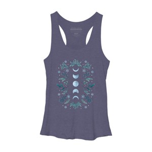 Women's Design By Humans Moonlight Garden - Teal Snow By EpisodicDrawing Racerback Tank Top - 1 of 3