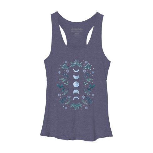 Women's Design By Humans Moonlight Garden - Teal Snow By EpisodicDrawing Racerback Tank Top - image 1 of 3