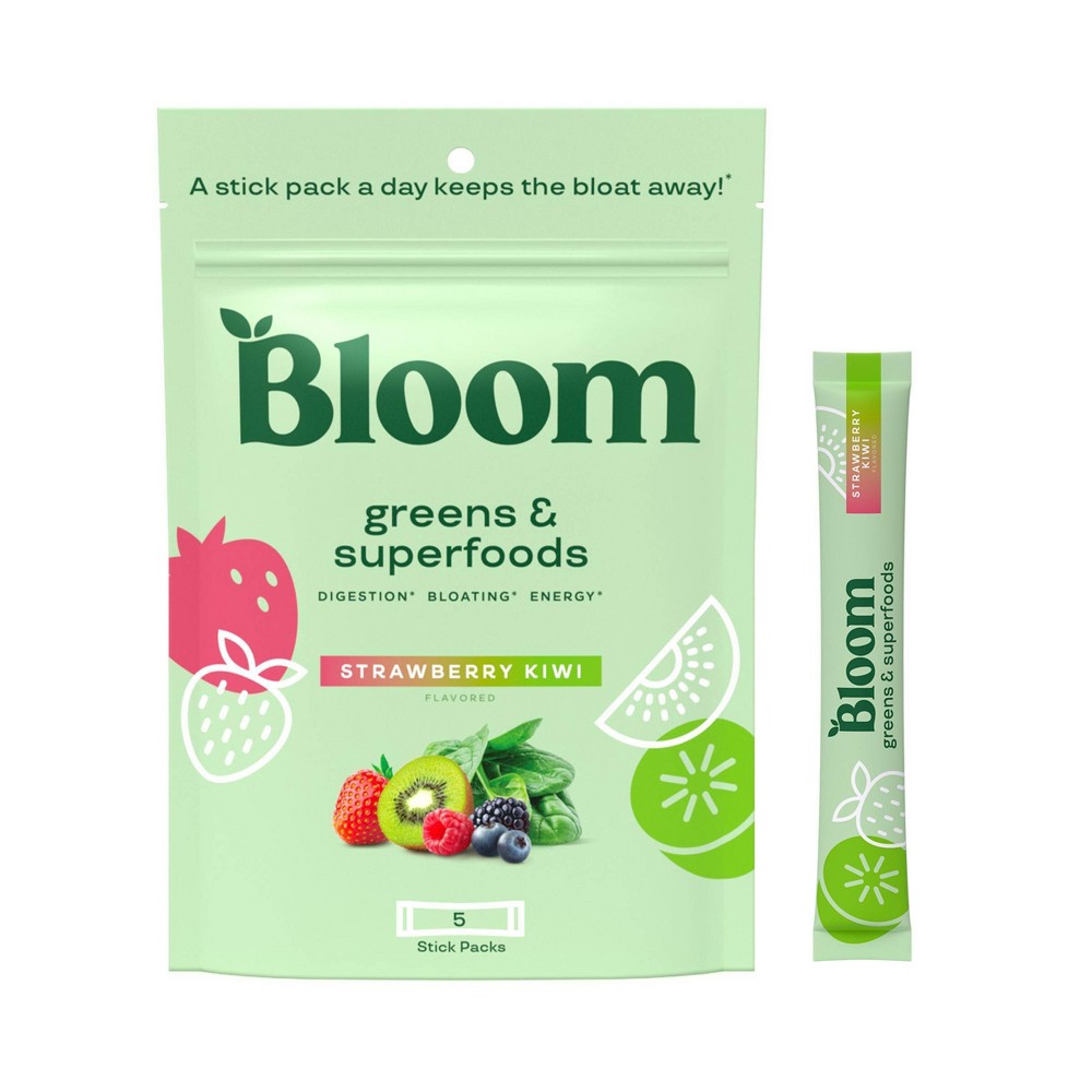Photos - Vitamins & Minerals BLOOM NUTRITION Greens and Superfoods Powder Stick Pack - Strawberry Kiwi