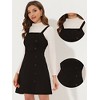 Allegra K Women's Faux Suede Button Decor A-Line Mini Overall Dress - 2 of 4