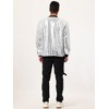 INSPIRE CHIC Men's Sequin Varsity Long Sleeve Zipper Glitter Sequins Bomber Jacket - 4 of 4