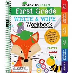 Ready to Learn: First Grade Write and Wipe Workbook - by  Editors of Silver Dolphin Books (Spiral Bound) - 1 of 1