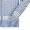 Hope & Henry Boys' Zip-Up Textured Sweater (Light Blue Heather Cable, XX-Small) - 3 of 4