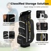 Tangkula 15-Way Golf Cart Bag Golf Club Bag with 15 Ways Organizer Divider Top 7 Zippered Pockets Cooler Bag Umbrella Holder Rain Hood Black + Yellow/ Grey + Green/ Grey + Red - 3 of 4