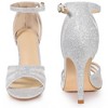 Perphy Women's Glitter Strappy Ankle Strap Stiletto Heels Sandals - 2 of 3