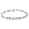 Haus of Brilliance Silver 1.0 Cttw Chevron 2 Stone Arrow Link Tennis Bracelet - 7” - 2 of 4