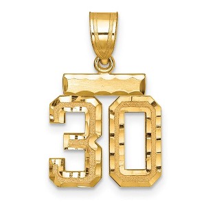 Black Bow Jewelry 14k Yellow Gold, Varsity Collection, Small D/C Pendant Number 30 - 1 of 4