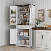 HOMCOM Tall Kitchen Pantry Cabinet, Farmhouse Storage Cabinet with Barn Doors, 6 Door Shelves, Drawer, Adjustable Shelves, Freestanding Cupboard - 3 of 4