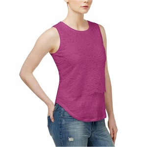 maison Jules Womens Texture Layers Pullover Blouse, Pink, XX-Large - 1 of 1